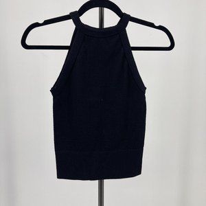 Intimately Free People Top Seamless Racerback Tank Solid Black Stretch Size XS S